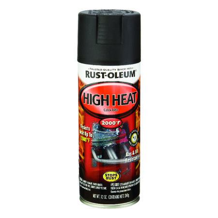Rust-Oleum Automotive Flat Black High Heat Spray Paint 12 oz
