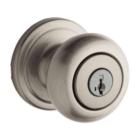 Kwikset SmartKey Juno Satin Nickel Entry Door Knob KW1 1-3/4 in.