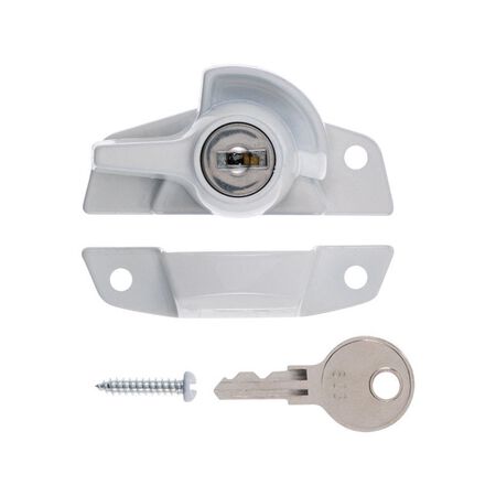 Ace White Brass Keyed Sash Lock 1 pk