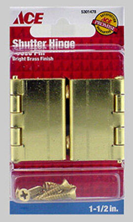 Ace Steel Shutter Hinge 1-1/2 in. L Bright Brass 2 pk | Stine Home + Yard : The Family You Can ...