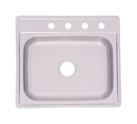 Franke Kindred Stainless Steel Top Mount 25 in. W X 22 in. L One Bowl Kitchen Sink