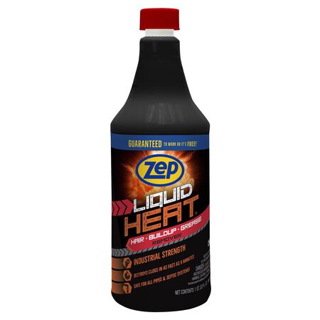 Zep Heat Liquid Hair & Grease Clog Remover 33.8 oz