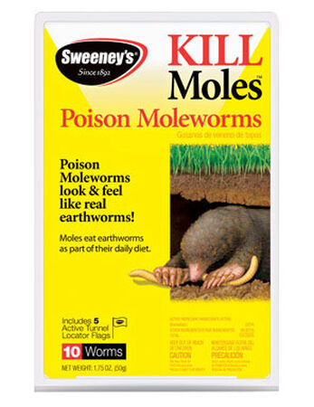 Sweeney's Poison Moleworms For Moles Animal Repellent Worms 1.75 oz. 10 pk