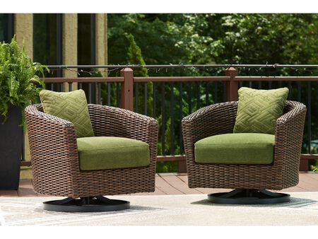 Ashley Horizon Hall Outdoor Swivel Lounge Chair with Cushion