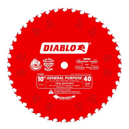 Diablo 10 in. D X 5/8 in. TiCo Hi-Density Carbide Circular Saw Blade 40 teeth 1 pk