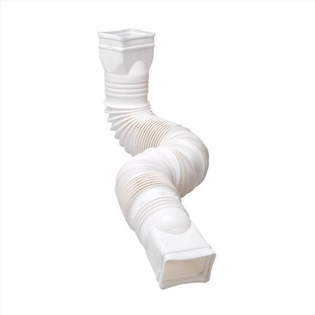 Amerimax Flex-A-Spout 4.5 in. H X 4.5 in. W X 55 in. L White Vinyl Downspout Extension