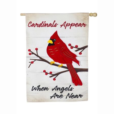 Evergreen When Angels Are Near House Linen Flag, 44 in. x 28 in.