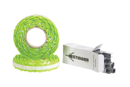 Stinger Wide Caps and Staples Green and Gray 3/8 in. L