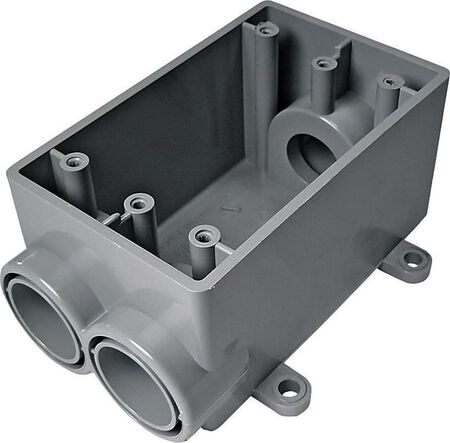 Cantex New Work 20 cu in Rectangle PVC 1 gang Electrical Box Gray