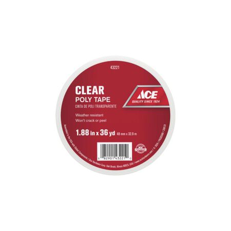 Ace 1.88 in. W X 36 yd L Clear Poly Tape