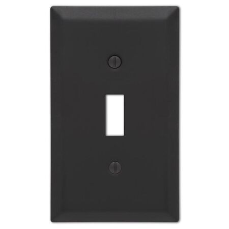 Amerelle Century Matte Black 1 gang Stamped Steel Toggle Wall Plate 1 Pack