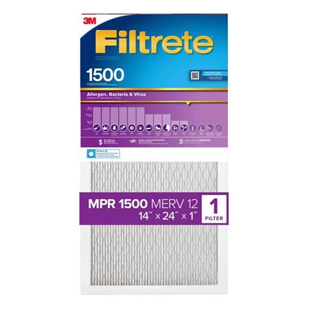 Filtrete 14 in. W X 24 in. H X 1 in. 1500 MPR Pleated Air Filter 1 pk