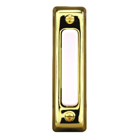 Heath Zenith Polished Brass Plastic Wired Pushbutton Doorbell