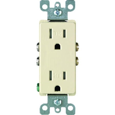 Leviton Decora 15 amps 125 V Duplex Ivory Outlet 5-15R 1 pk