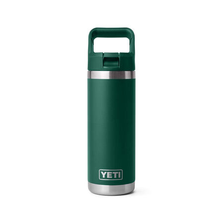 YETI Rambler 18 oz Black Forest Green BPA Free Bottle with Straw Cap