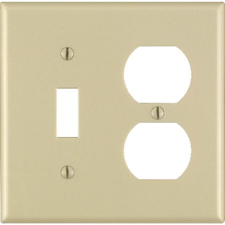 Leviton Ivory 2 gang Thermoset Plastic Duplex/Toggle Wall Plate 1 pk