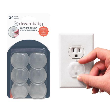 Dreambaby Clear Plastic Outlet Safety Plugs 24 pk