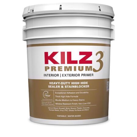 KILZ Premium White Flat Water-Based Stain Blocking Primer 5 gal