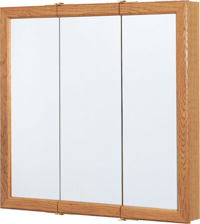Continental Cabinets Medicine Cabinet Triview 28-3/4 in. x 30 in. x 4-1/4 in. Oak