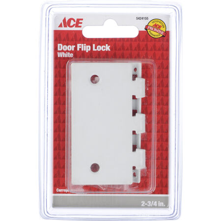 Ace Matte White Steel Door Flip Lock 1 pk