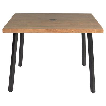 Living Accents Brown Square Metal Dining Table