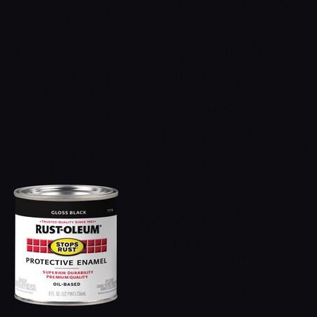 Rust-Oleum Stops Rust Indoor and Outdoor Gloss Black Oil-Based Protective Paint 0.5 pt