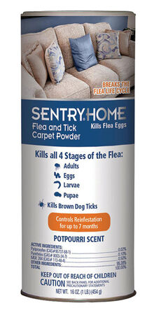 Sentry Home Flea and Tick Carpet Powder 16 oz. Potpourri