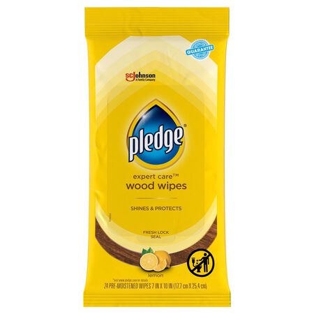 Pledge Lemon Scent Furniture Polish 24 wipes Wipes