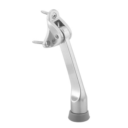 Ace 4 in. W Nickel Satin Nickel Silver Kick-Down Door Holder Mounts to door 0 in.