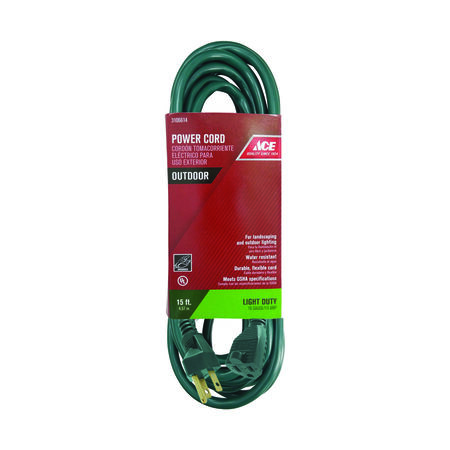 Ace Outdoor 15 ft. L Green Extension Cord 16/3 SJTW