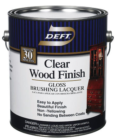Deft Wood Finish Gloss Clear Oil-Based Brushing Lacquer 1 gal