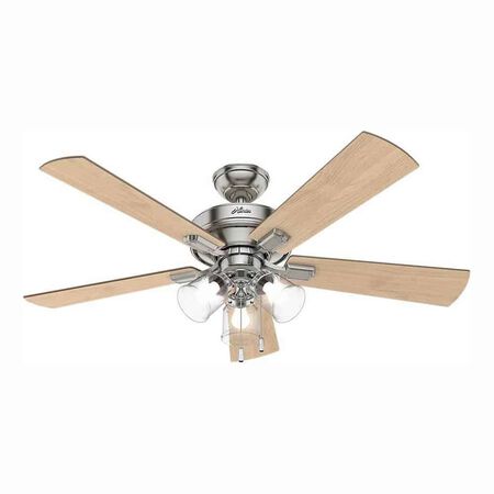 Crestfield 52 in. LED Indoor Brushed Nickel Ceiling Fan with 3-Light Kit