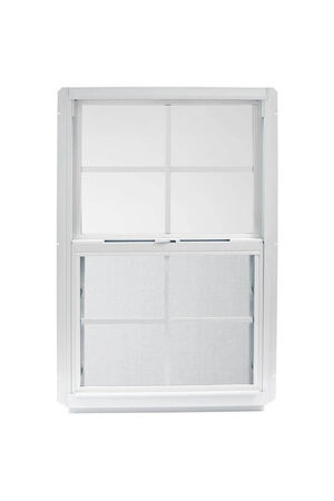 24 in. x 36 in. White Single Hung Insulated Vinyl Window Low-E Glass (2/2 Window Pane Arrangement)