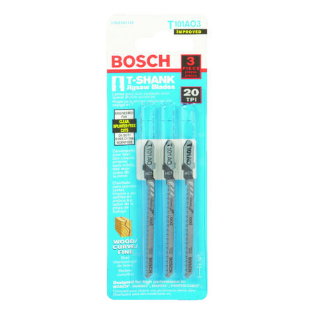 Bosch 3 in. Metal T-Shank Pointed teeth and ground Jig Saw Blade 20 TPI 3 pk