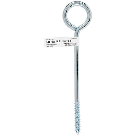 Hampton 3/8 in. X 8 in. L Zinc-Plated Steel Lag Thread Eyebolt