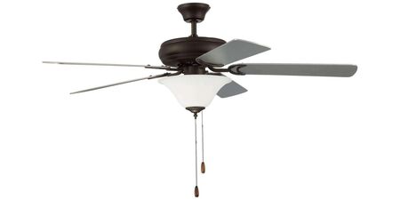 52" Espresso Ceiling Fan with Blades & Bowl Light Kit