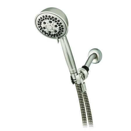 Waterpik PowerPluse Massage Brushed Nickel 7 settings Handheld Showerhead 1.8 gpm