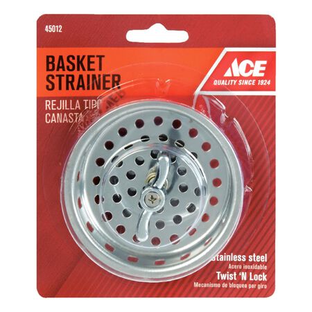 Ace 3-1/4 in. D Stainless Steel Stainless Steel Basket Strainer Assembly