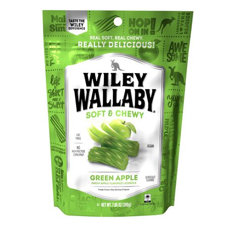 Wiley Wallaby Australian Style Gourmet Green Apple Licorice 10 oz