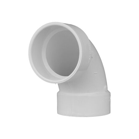 Charlotte Pipe Schedule 40 6 in. Hub X 6 in. D Hub PVC Elbow 1 pk