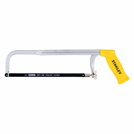 Stanley 10 in. Carbon Steel Adjustable Hacksaw Black/Yellow 1 pc