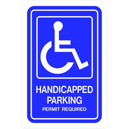 HILLMAN English Blue Handicap Sign 18 in. H X 12 in. W