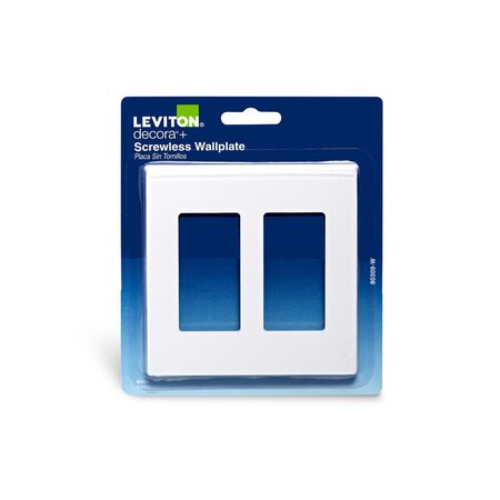 Leviton Decora White 2 gang Polycarbonate Decorator Wall Plate 1 each