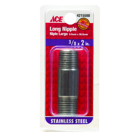Ace 3/8 in. MPT Stainless Steel 2 in. L Nipple