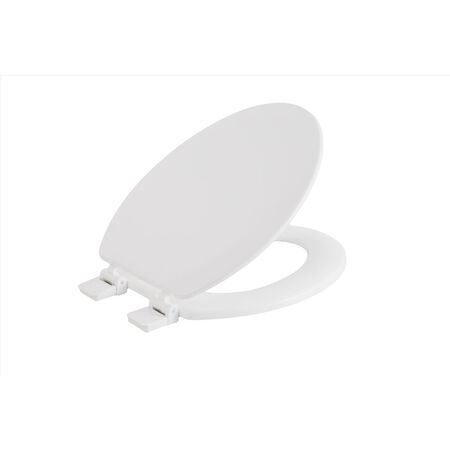 Oakbrook Collection Laurel Elongated White Wood Toilet Seat