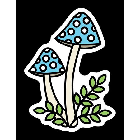 Sticker Northwest Blue Mushrooms Vinyl Sticker