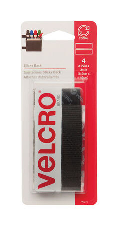 Velcro 3-1/2 in. L x 3/4 in. W Hook and Loop Fastener 4 pk
