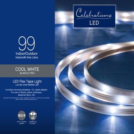 Celebrations LED Cool White 99 ct Rope Christmas Lights 16.4 ft.