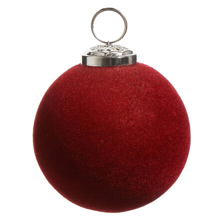 Raz Imports 3 in. Berry Flocked Ball Ornament