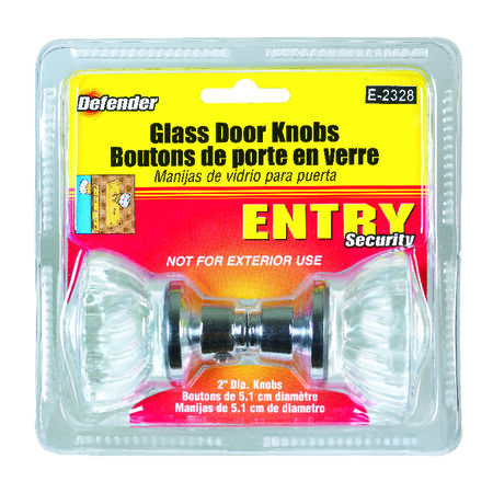 Prime-Line Fluted Brushed Chrome Entry Knobs 1-3/4 in.